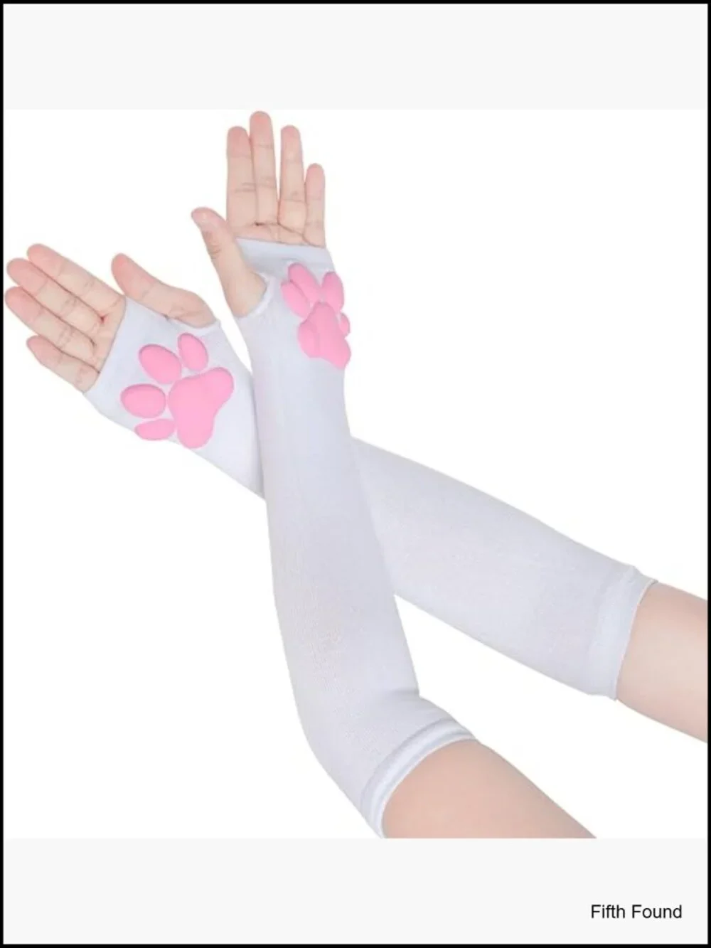 Kawaii 3D Cat Paw Fingerless Gloves Cosplay Knitted